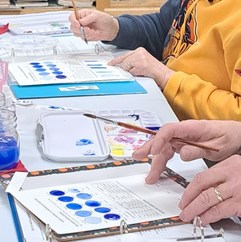 Students painting during a class at Crocker Art Studio